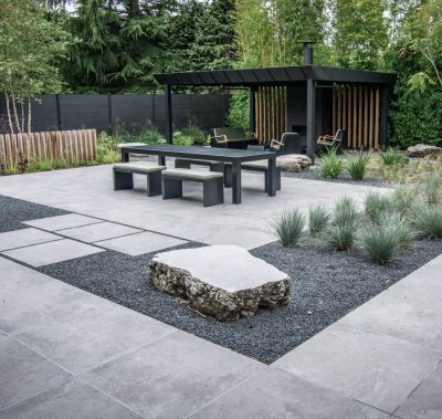 Dining terrace and sheltered outdoor living room