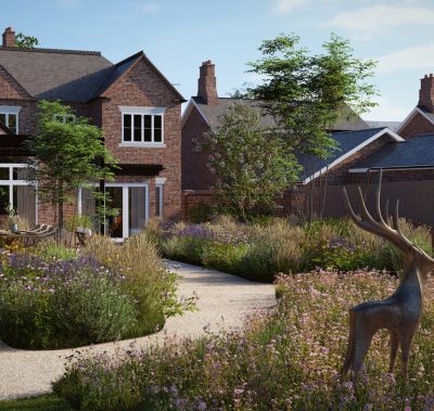 steel edged borders filled with naturalistic planting